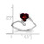 14k White Gold 6mm Heart Garnet AA Diamond ring Y2155GA/AA