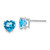 14k White Gold 7mm Heart Blue Topaz Earrings XE99WBT