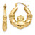 14k Polished Claddagh Hoop Earrings T901