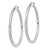 14K White Gold Polished 3mm Tube Hoop Earrings T853