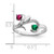 Sterling Silver Rhodium-plated Synthetic 2 Stone Mother's Ring XMR4/2SS-9