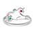 Sterling Silver Rhodium-plated Synthetic 2 Stone Mother's Ring XMR4/2SS-9