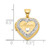14K w/ White Rhodium Crystal 16mm MOM Heart Locket Pendant XL753