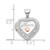 14K White Gold w/ Rose Rhodium Plated Crystal 16mm MOM Heart Locket Pendant XL754