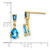 14k Gold Blue Topaz Dangle Post Earrings XE1697BT