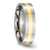 Chisel Titanium Polished with 14k Gold Inlay 6mm Flat Band TB219-6