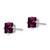 14k White Gold 6mm Rhodolite Garnet Princess Stud Earrings XE62WRG