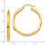 14K Polished 3mm Tube Hoop Earrings T935