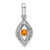 14K White Gold Family Jewelry Genuine Stone & Diamond Set Pendant XMPW32/1GY