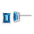 14k White Gold 8x6mm Emerald Cut Blue Topaz Earrings XE67WBT