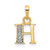 14KY with Rhodium Diamond Letter H Initial Pendant YC250H
