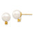 14K 8-8.5mm White Round Freshwater Cultured Pearl Citrine Post Earrings XF754E/CI