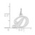 14k White Gold Small Fancy Script Letter D Initial Charm YC651D
