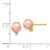 14k 5-6mm Pink Round Freshwater Cultured Pearl .02ct Diamond Post Earrings XF511E