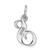 14k White Gold Small Fancy Script Letter S Initial Charm YC651S