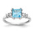 10k White Gold Diamond and Blue Topaz Ring 10X211
