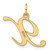 14K Medium Fancy Script Letter X Initial Charm YC652X