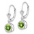 14k White Gold 6mm Peridot Leverback Earrings XLB101WPE