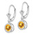 14k White Gold 6mm Citrine Leverback Earrings XLB101WCI