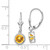 14k White Gold 6mm Citrine Leverback Earrings XLB101WCI