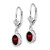 14k White Gold 7x5mm Oval Garnet Leverback Earrings XLB106WGA