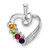 14k White Gold 4 Synthetic Stone Family Pendant XMPW52/4SY