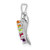 14k White Gold 4 Synthetic Stone Family Pendant XMPW52/4SY