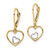 14k w/Rhodium Heart in Heart Leverback Dangle Earrings TE966