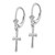 10K White Gold Cross Leverback Earrings 10TF1924W