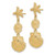 14K Starfish, Sand Dollar ,Scallop Shell Dangle Earrings TE743
