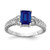 14k White Gold 7x5mm Emerald Cut Sapphire A Diamond ring Y2266S/A