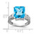 14k White Gold 12x10mm Emerald Cut Blue Topaz AA Diamond ring Y2270BT/AA