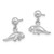 14K White Gold 3-D Polished Mini Manatee Dangle Earrings TE845W