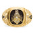 14k Polished, Antiqued and Nugget Texture AA Quality Diamond Masonic Ring Y4035MAA