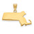 Sterling Silver/Gold-plated Massachusetts State Pendant XNA707GP-MA
