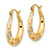 14k White and Rose Rhodium Polished Satin Diamond-cut Hoop Earrings TF1207