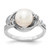 14k White Gold 7.5mm FW Cultured Pearl VS Diamond ring Y4383PL/VS