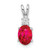 14k White Gold 7x5mm Oval Ruby VS Diamond pendant XP1005R/VS