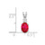 14k White Gold 7x5mm Oval Ruby VS Diamond pendant XP1005R/VS