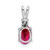 14k White Gold 7x5mm Oval Ruby VS Diamond pendant XP1005R/VS