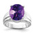14k White Gold 12x10mm Oval Amethyst ring Y4549AM