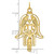 14k Polished & Textured Solid Hamsa Pendant XR1995