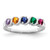 Sterling Silver Rhodium-plated Synthetic 5 Stone Mother's Ring XMR11/5SS-9