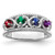 Sterling Silver Rhodium-plated Synthetic Family Jewelry Ring XMR65/4SS-10