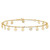 14k Polished and Textured Star 9in Plus 1in ext. Anklet ANK282-10