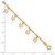 14k Polished and Textured Star 9in Plus 1in ext. Anklet ANK282-10