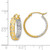 14k w/White Rhodium Satin Polished Diamond-cut In/Out Hoop Earrings TF1575