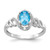 10k White Gold Light Swiss Blue Topaz and Diamond Ring 10XB321