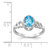 10k White Gold Light Swiss Blue Topaz and Diamond Ring 10XB321