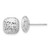 14K White Gold Polished Diamond-cut 10mm Puffed Square Post Earrings TF2340W